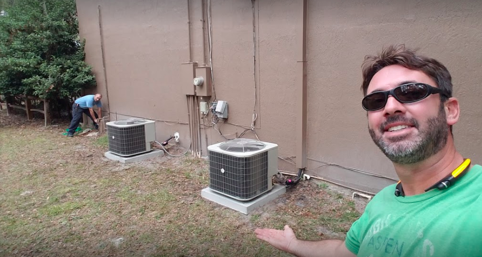 DeBary AC repair expert Dave Vaught showing off the fruits of DRV AC Repair's labor.